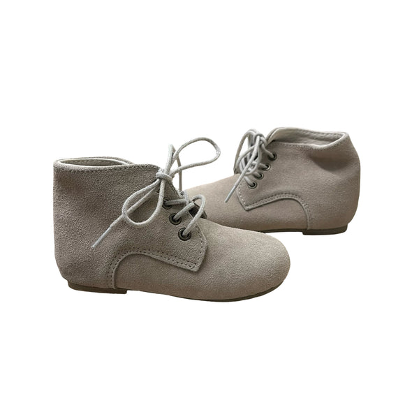 Tiny Poise Tots Khaki Suede Lace Up Shoes - Size 7