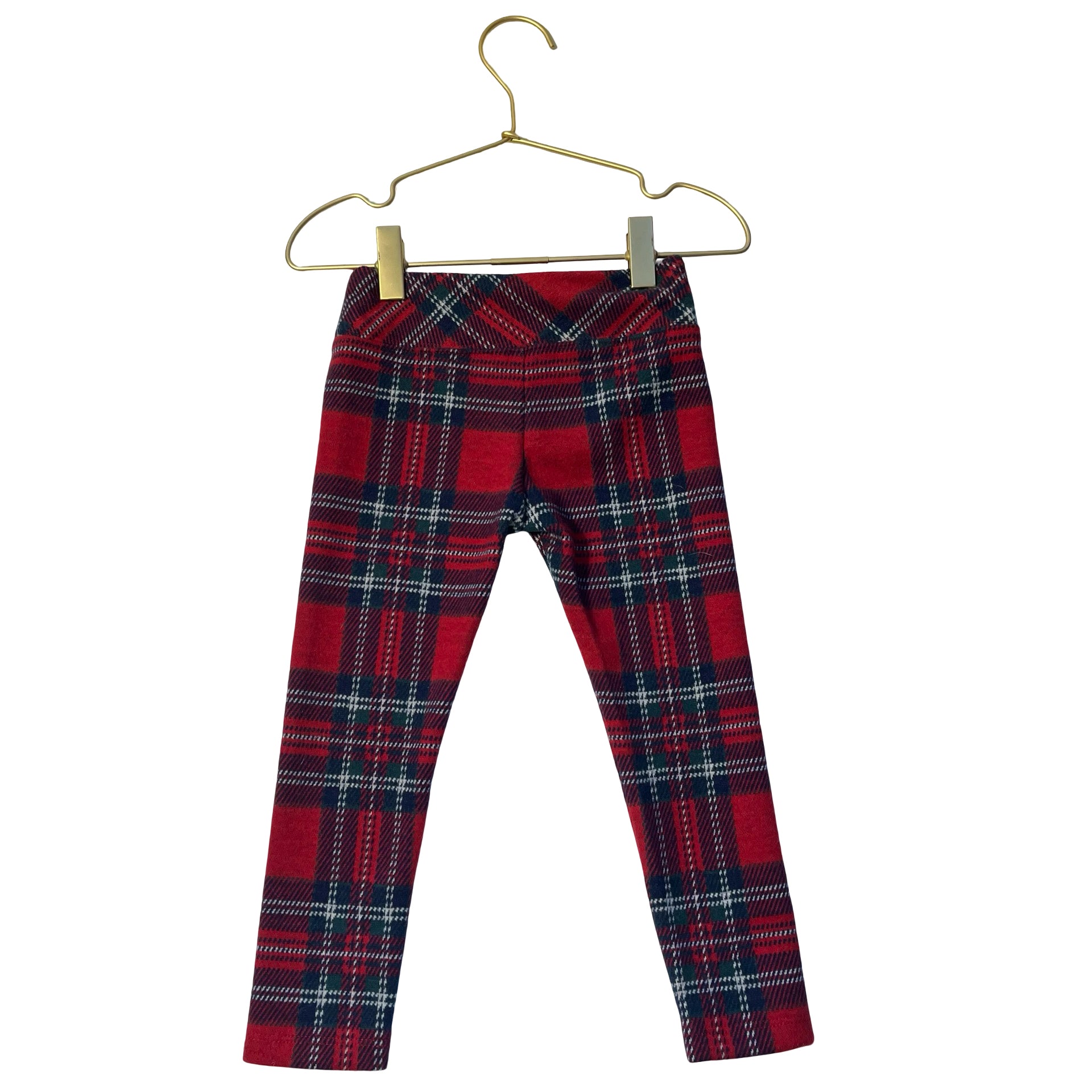 Vineyard Vines Red Tartan Plaid Fleece Leggings - Size 2T