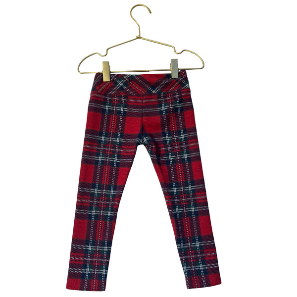 Vineyard Vines Red Tartan Plaid Fleece Leggings - Size 2T