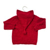 JoJo Maman Bebe Red Wool-Blend Cable-Knit Hooded Cardigan Sweater - Size 18-24 M