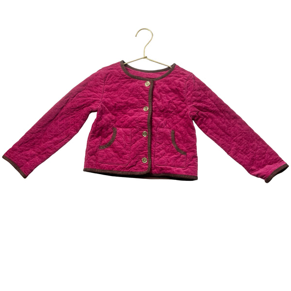 Janie and Jack Raspberry Pink Quilted Velvet Jacket - Size 3-4