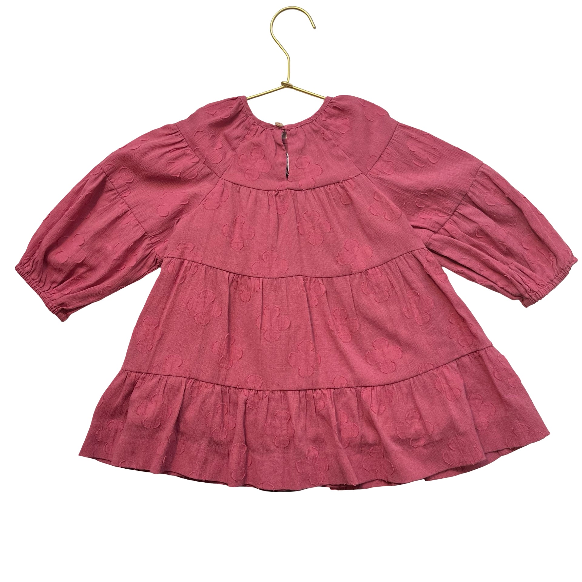 Zara Dusty Rose Flower Pattern Dress - Size 18-24 Mo