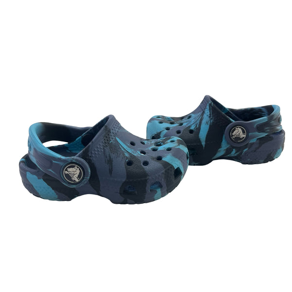 Crocs Blue & Navy Swirl Shoes - Size C5