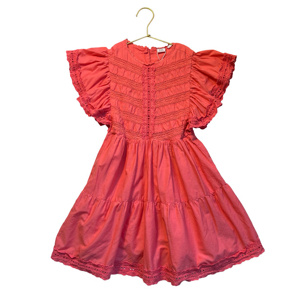 Gap Kids Coral Lace & Eyelet Trim Dress - Size M 8