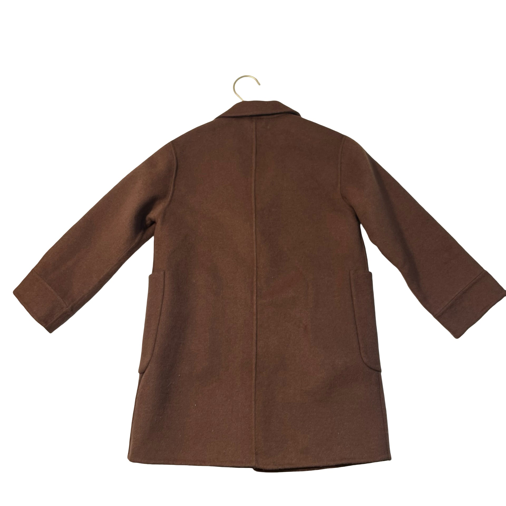 Zara Brown Wool-Blend Coat - Size 7