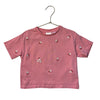 Zara Pink Embroidered Flower T-Shirt - Size 2