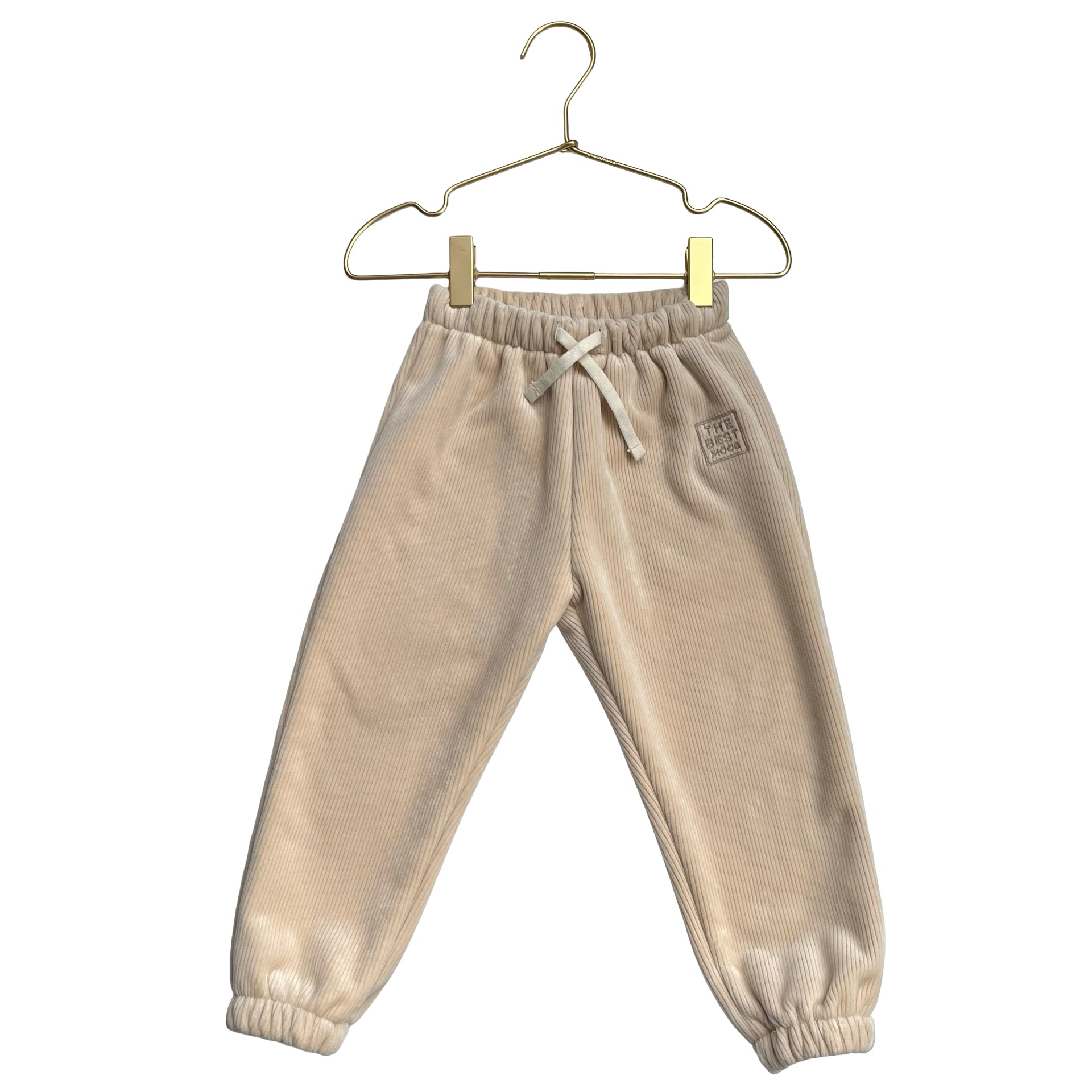 Zara Ivory Ribbed Velour Joggers - Size 2-3