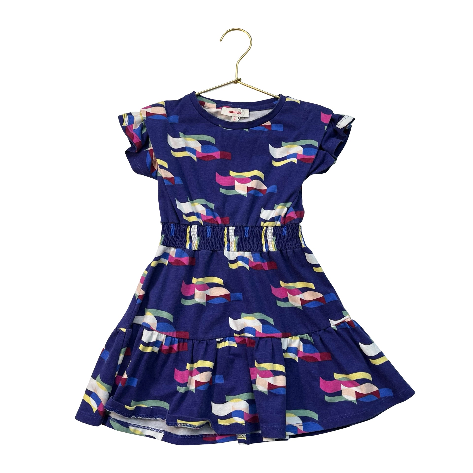 Catimini Purple Geo Pattern Dress - Size 3