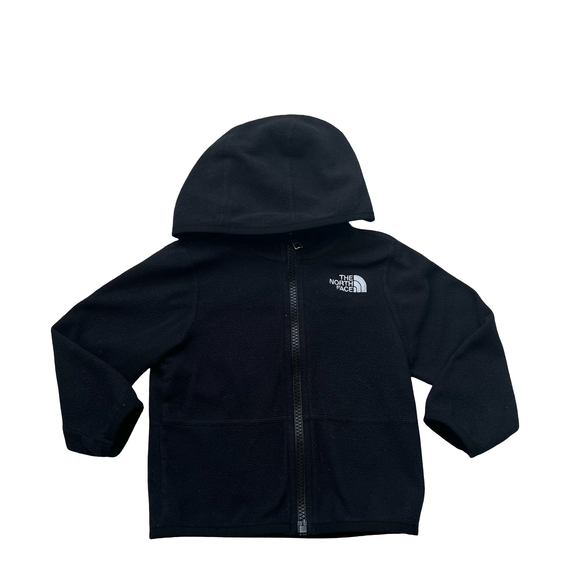 North Face Black Fleece Hooded Jacket - Size 12-18 Months
