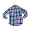 Janie and Jack Teal, Purple, Blue, Pink Plaid Button Down Shirt - Size 5