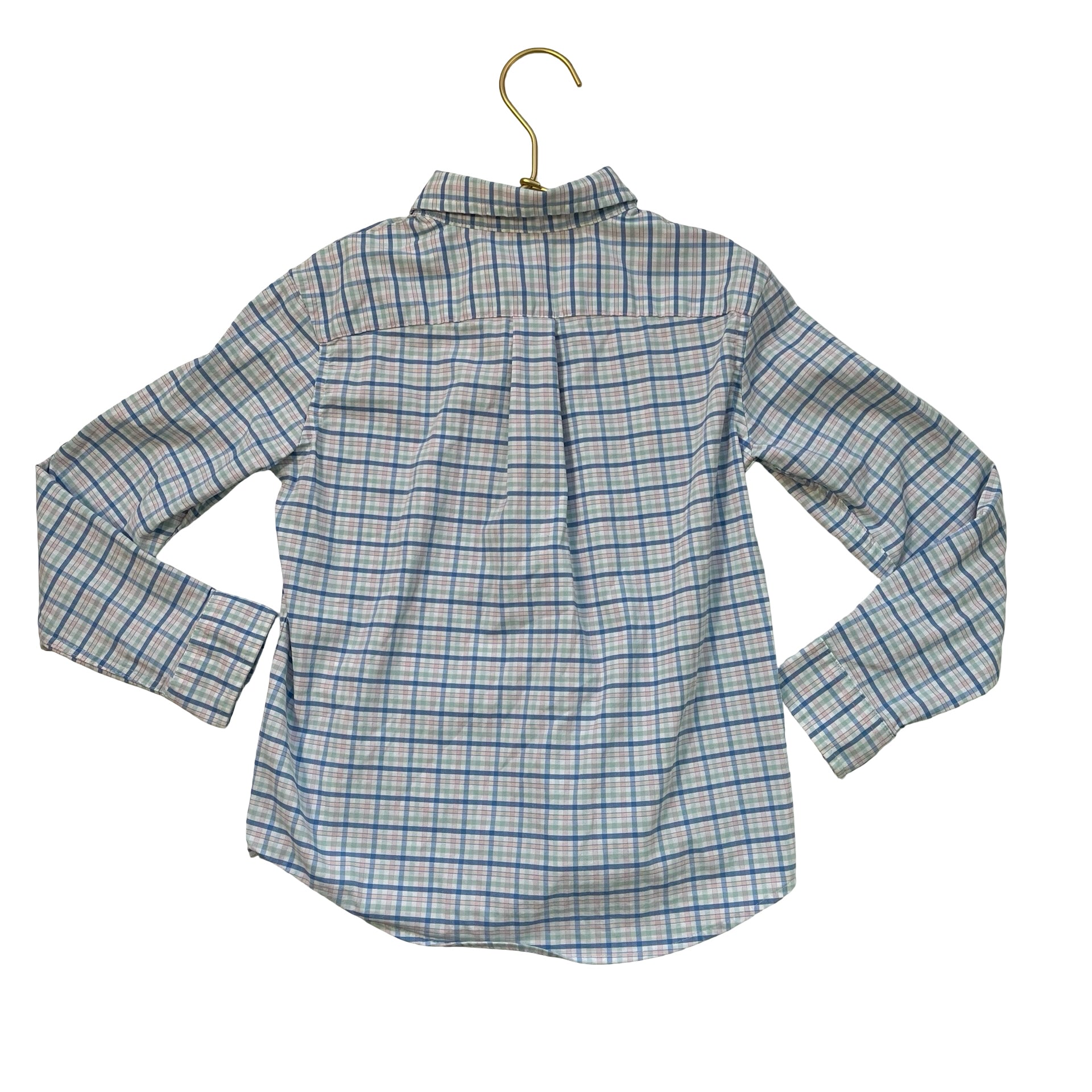 Vineyard Vines Performance Cotton Pastel Check Button Down Shirt - Size 6