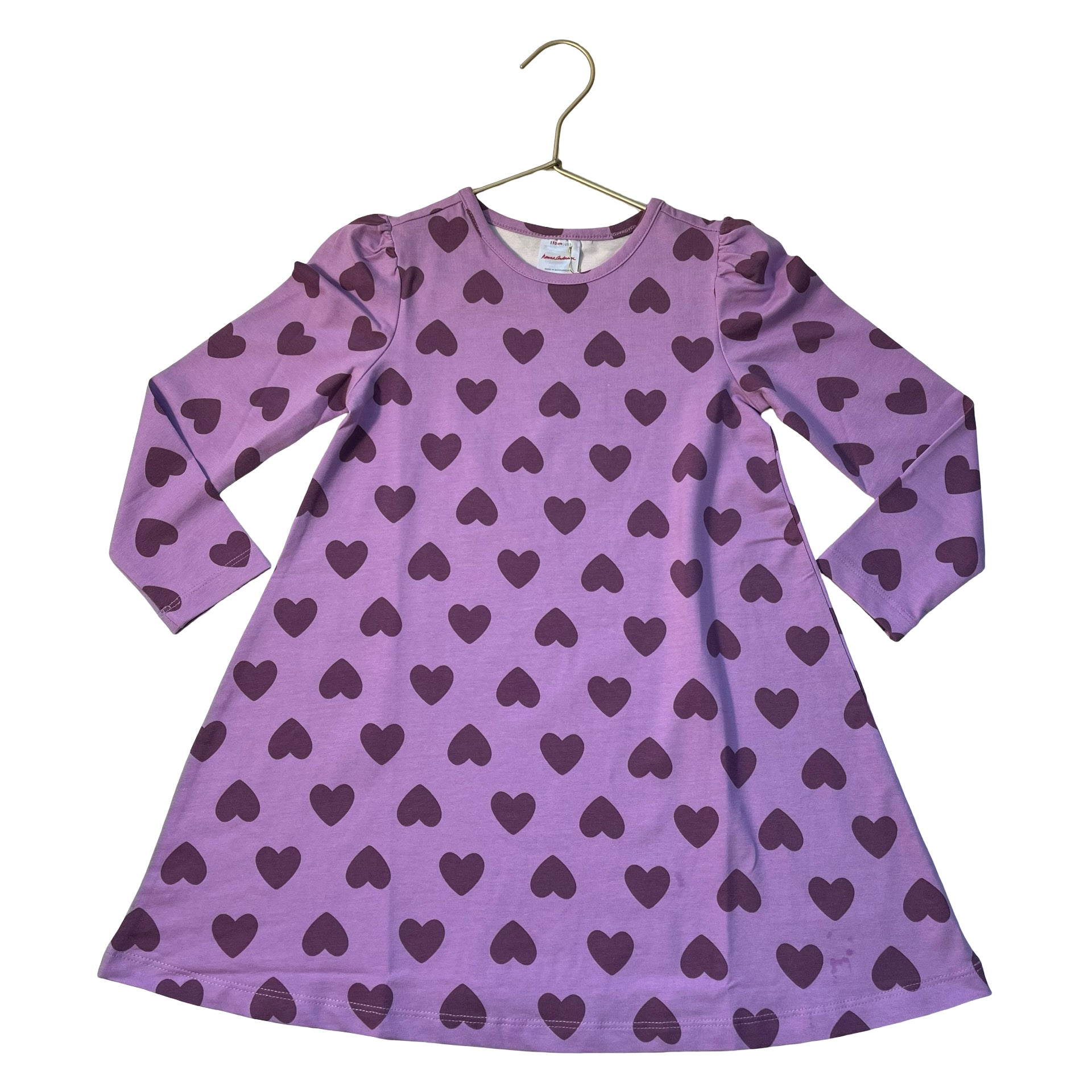 Hanna Andersson Lavender & Plum Heart Print Dress - Size 5