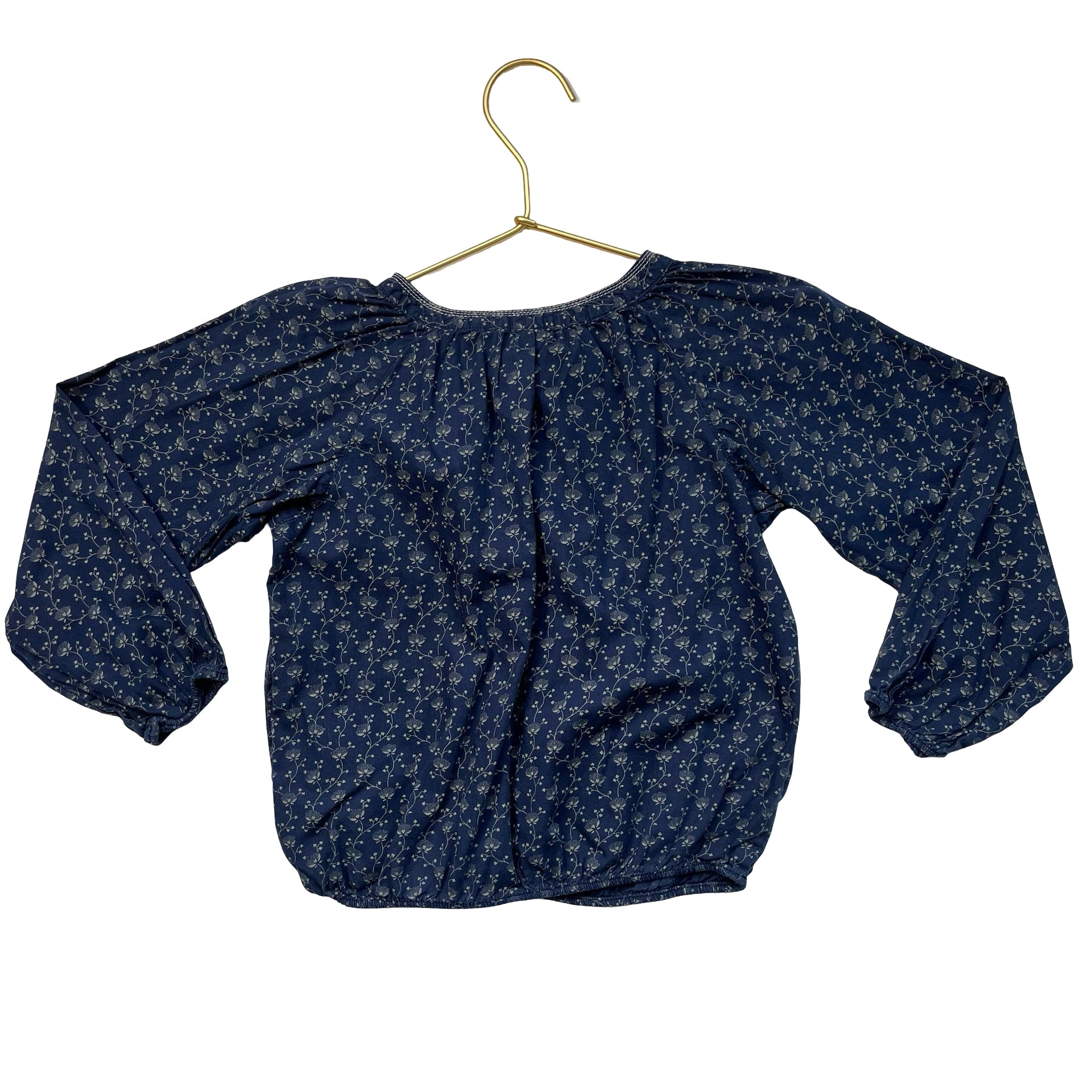 Ralph Lauren Navy & Ivory Floral Blouse - Size 4