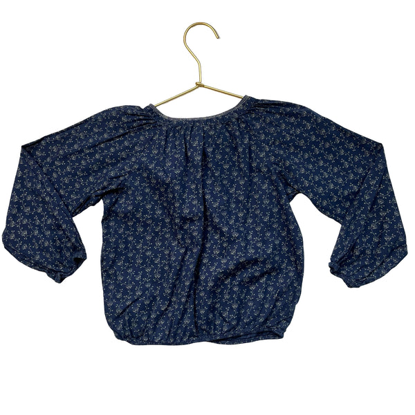 Ralph Lauren Navy & Ivory Floral Blouse - Size 4