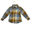 Me & Henry Tan, Blue, Brown Plaid Flannel Sherpa-Lined Shacket Shirt - Size 3-4Y