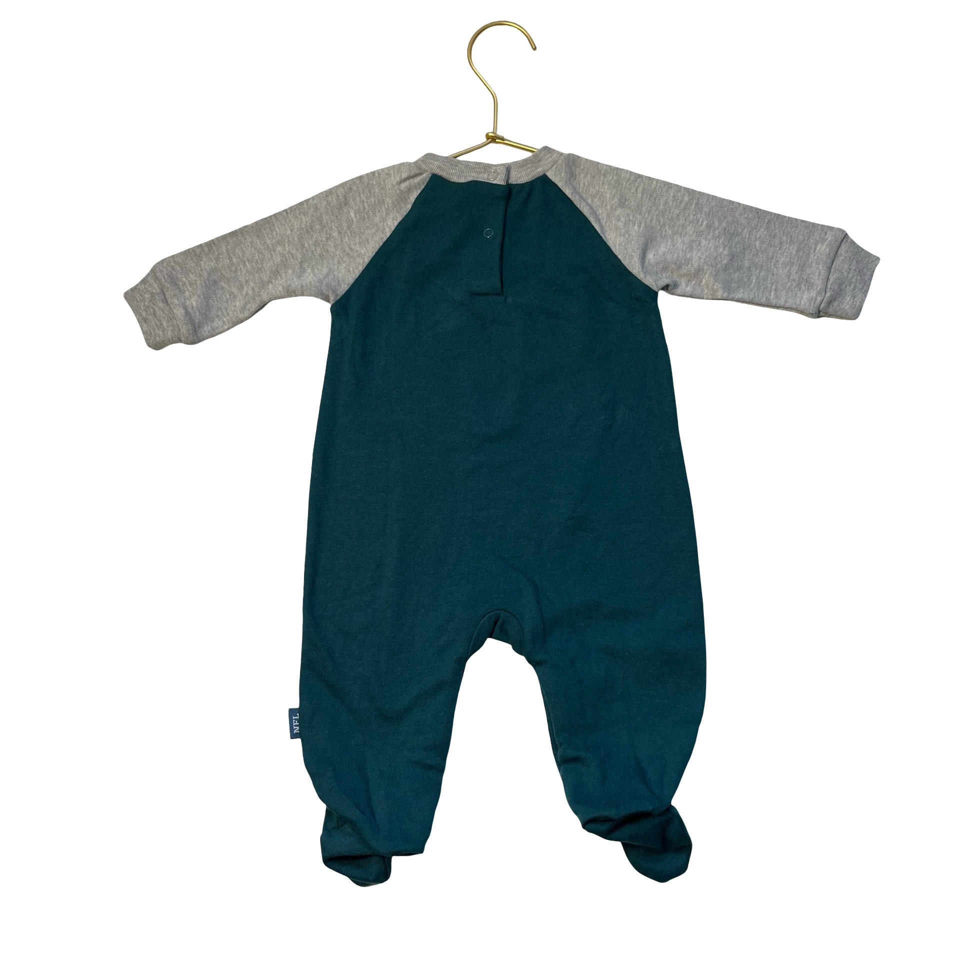 NFL Philadelphia Eagles Football Green & Gray Footed One-Piece - Size 0-3 Mo