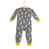 Magnetic Me Gray, White, Yellow Bird Print One-Piece PJs - Size 9-12 Mo
