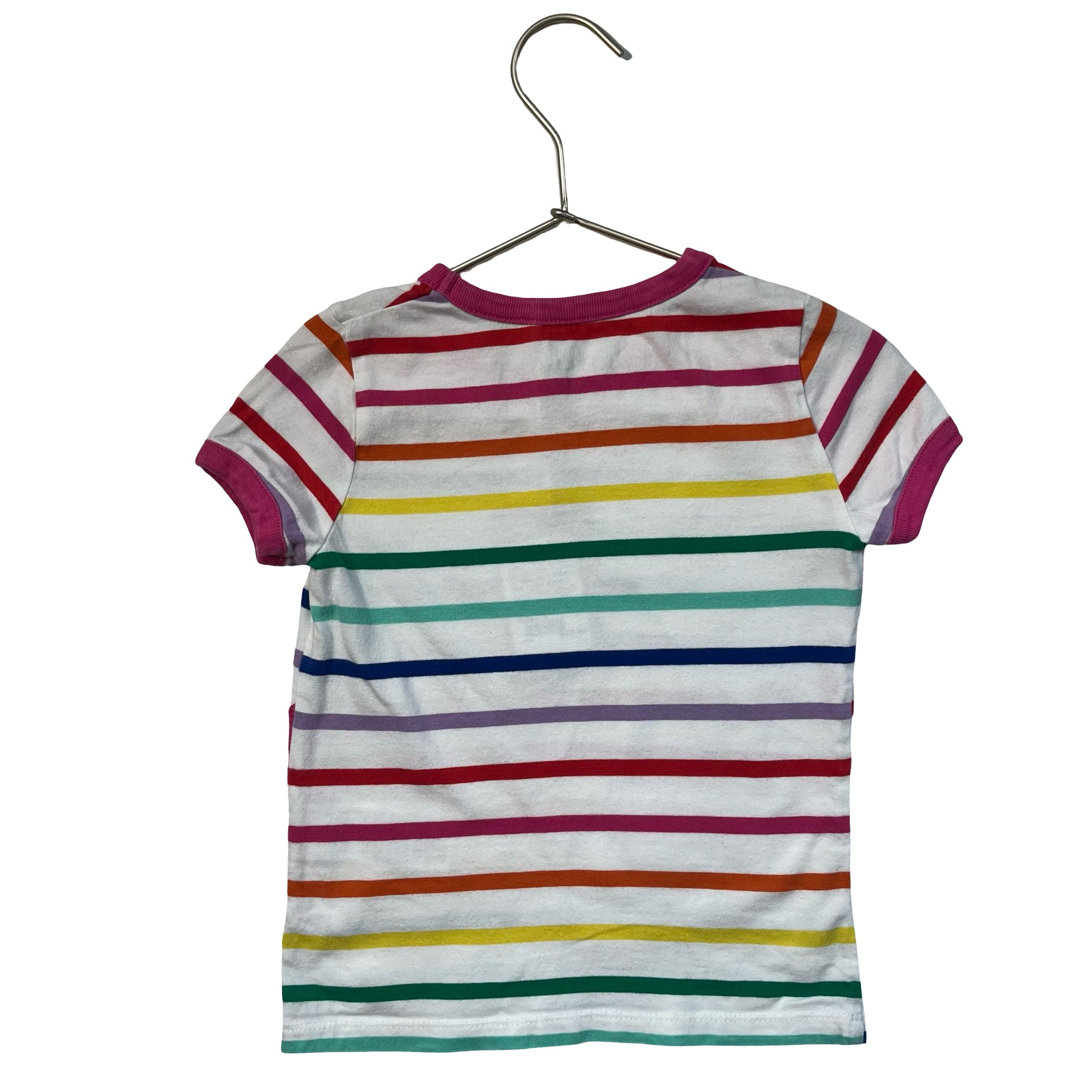 Mini Boden Colorful Striped Bird Applique T-Shirt - Size 3-4Y
