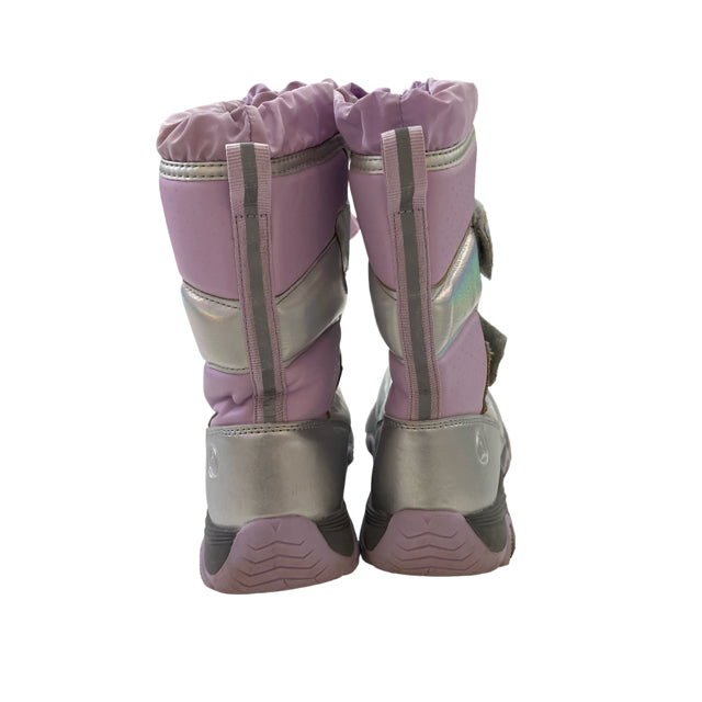 Lands' End Lavender & Silver Irridescent Winter Boots - Size 1Y Big Kid