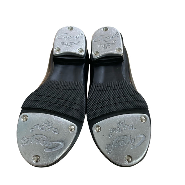 Capezio Black Patent Tap Shoes - Size 9 Wide