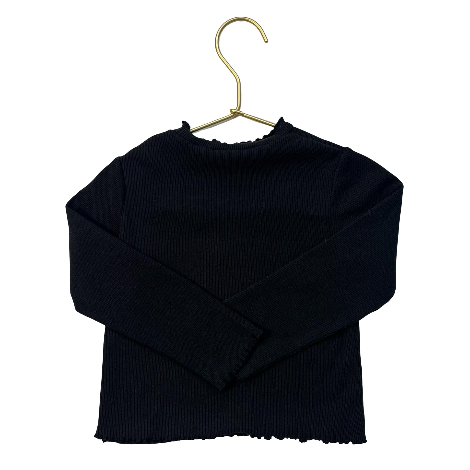 Zara Black Ribbed Embroidered Flower Shirt - Size 2