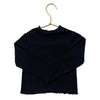 Zara Black Ribbed Embroidered Flower Shirt - Size 2