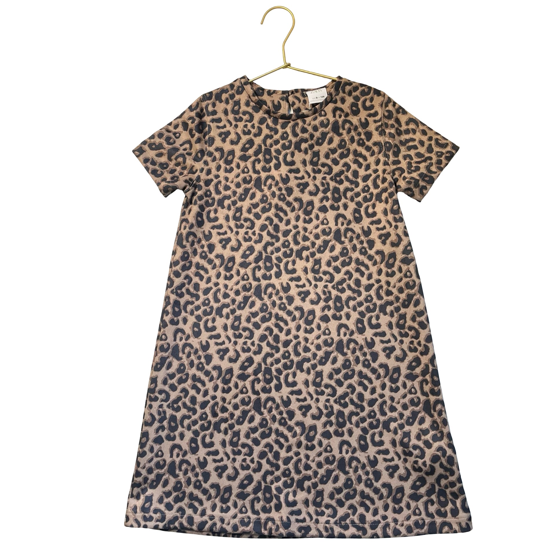 Zara Tan Leopard Print Faux Suede Dress - Size 9