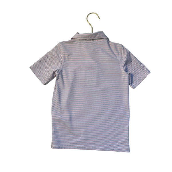 Vineyard Vines Performance Red, Navy, White Striped Polo Shirt - Size 4T