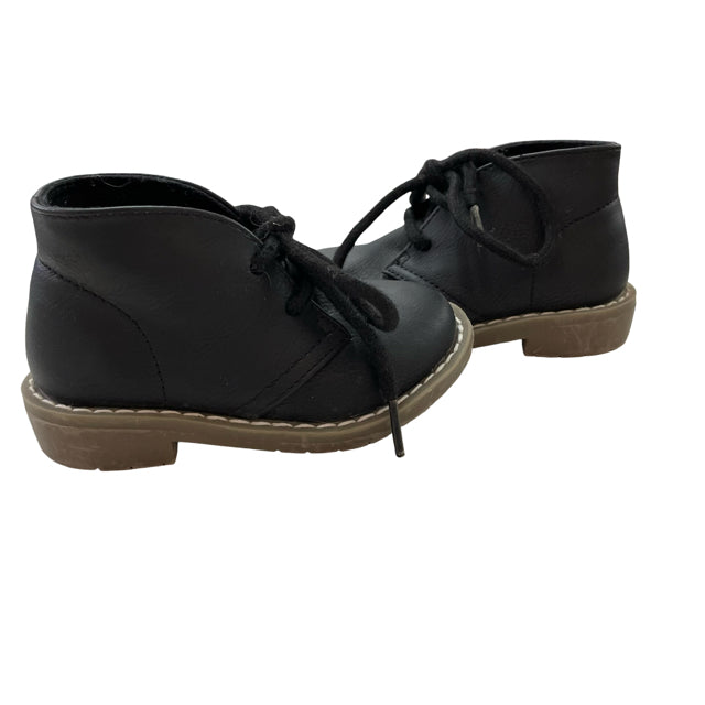 Children's Place Black Faux Leather Tie Ankle Boots - Size 5