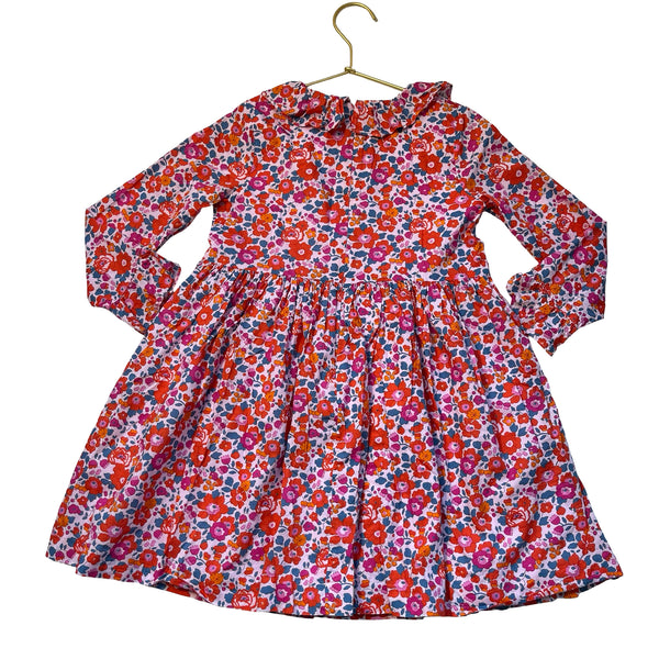 Jacadi Pink, Teal, Orange, Floral Dress - Size 6A