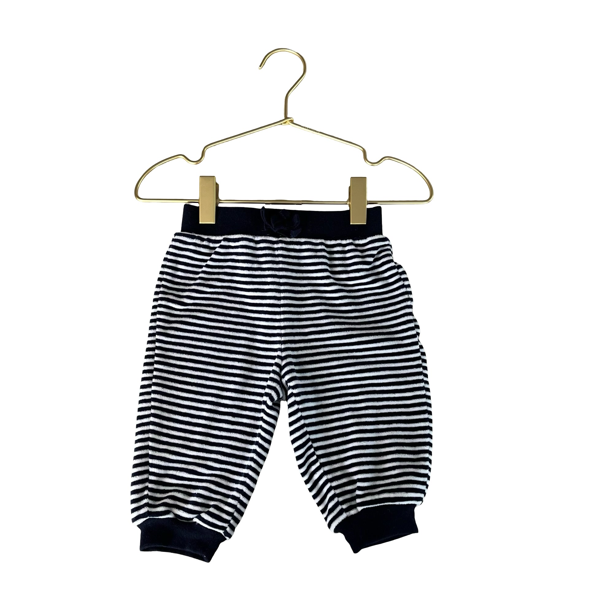 Ralph Lauren Navy & White Striped Velour Joggers - Size 6 Mo