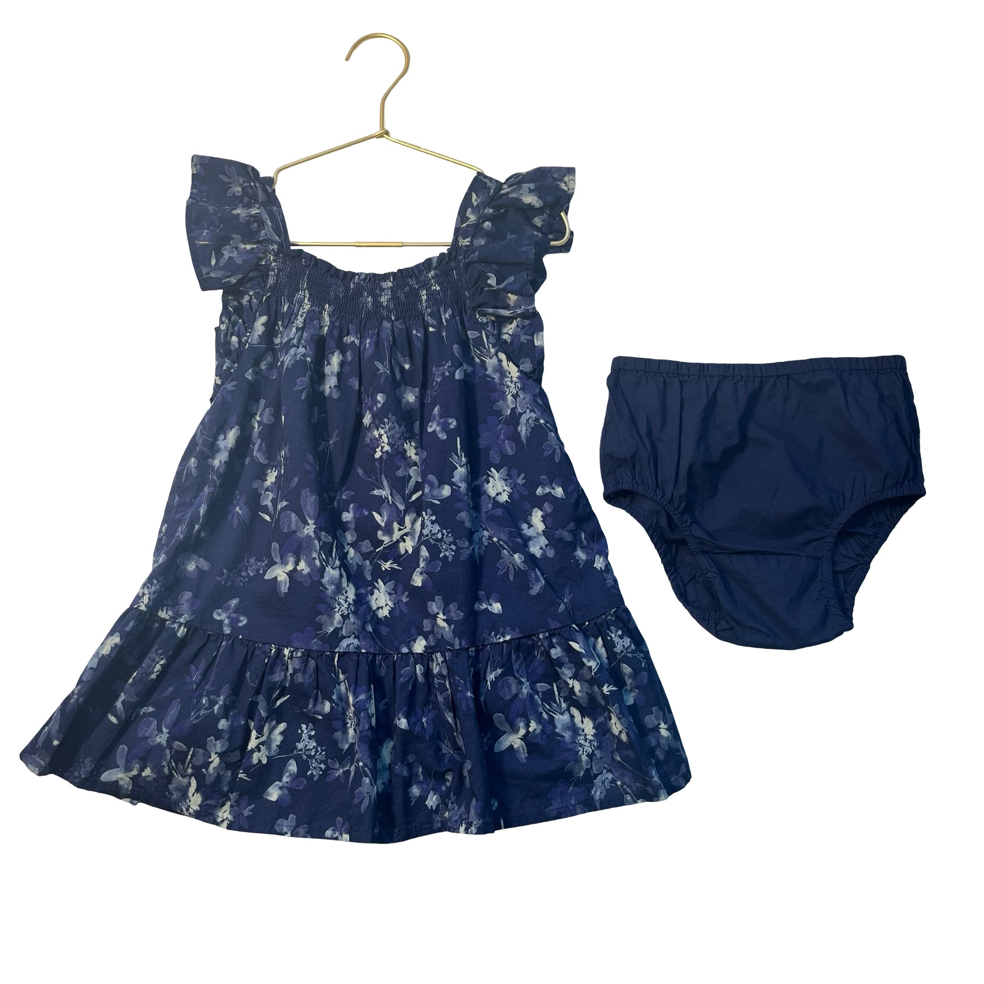 Baby Gap Navy Floral Dress & Bloomers- Size 3
