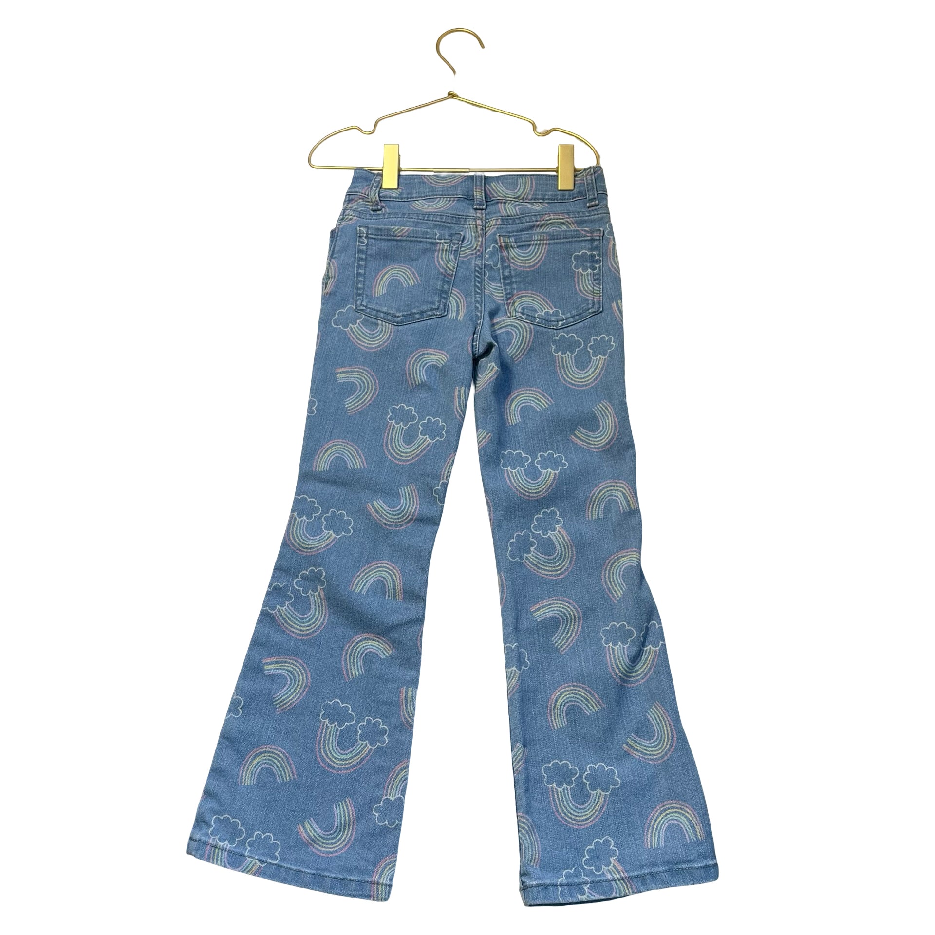 Children's Place Flare Denim Rainbow Print Jeans - Size 6