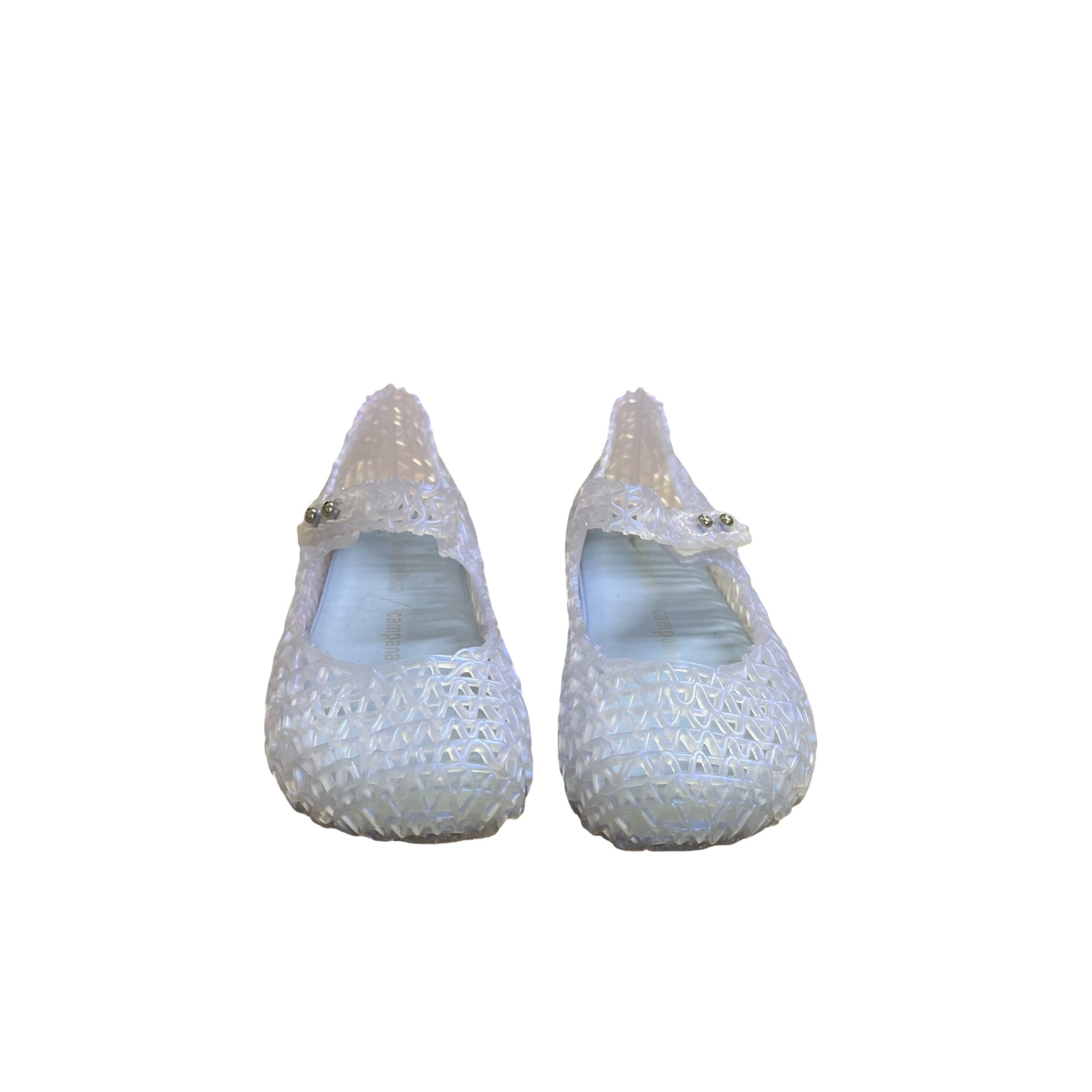 Mini Melissa Campana Iridescent Light Blue Jelly Mary Jane Shoes - Size 10