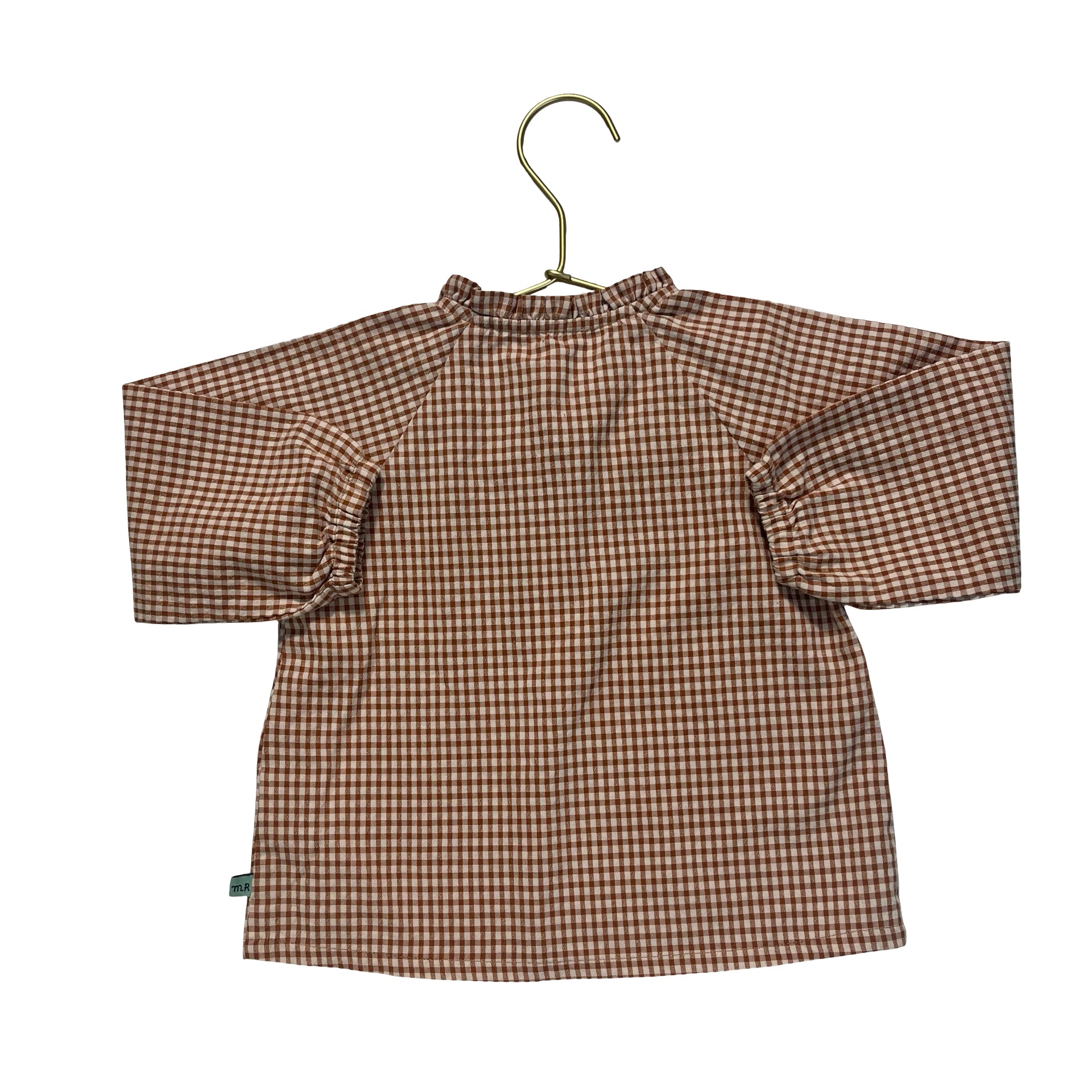 Moulin Roty Brown & Ivory Check Blouse - Size 18 Mo