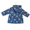 Carter's Blue Flower Print Hooded Rain Jacket - Size 12 Mo