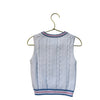 Janie and Jack White, Pink, Blue Cotton Cable-Knit Sweater Vest - Size 18-24 Mo