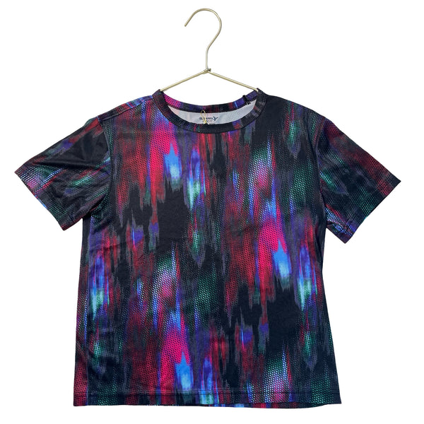 Old Navy Active Black & Multi-Color Pattern T-Shirt - Size S 6-7