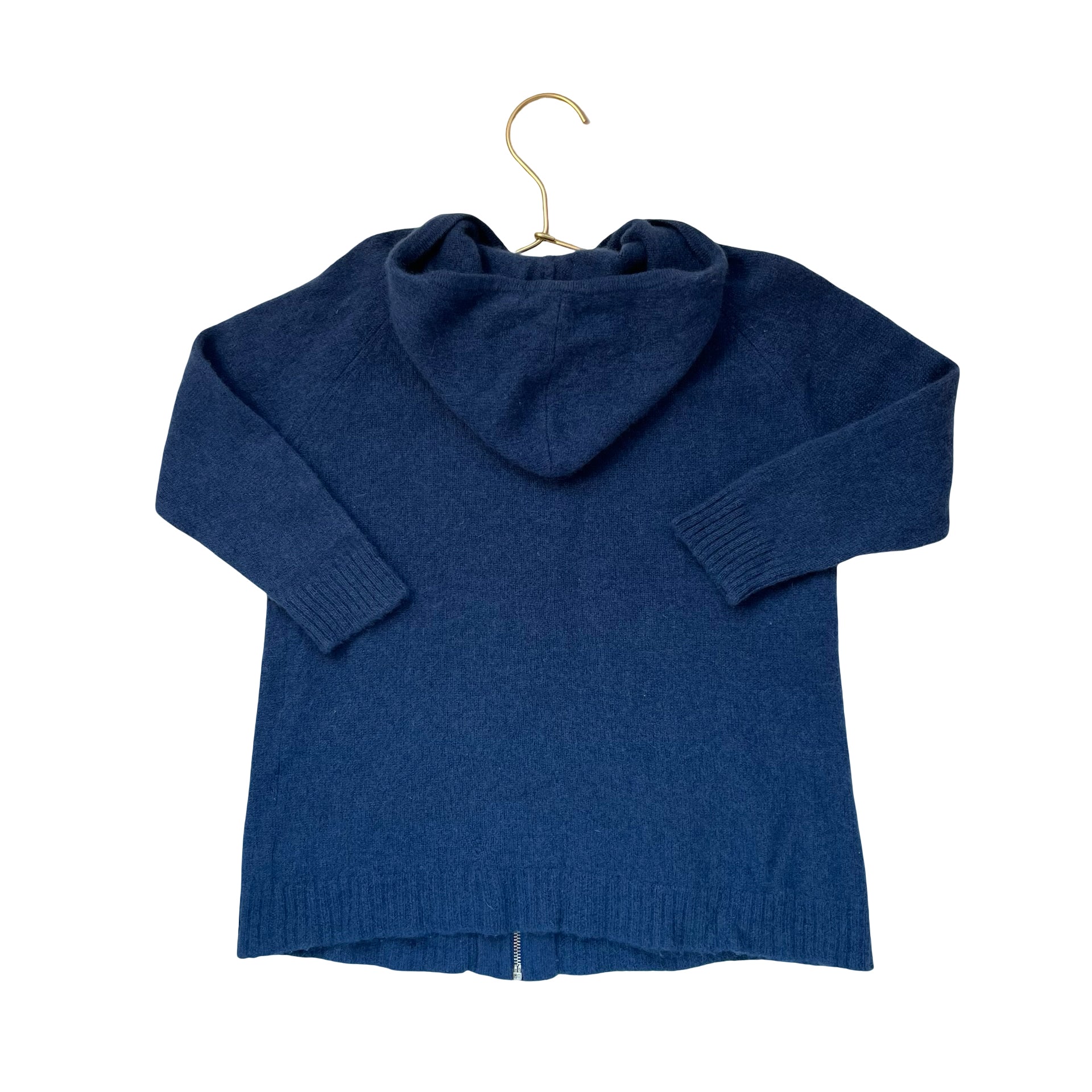 Makie Blue 100% Cashmere Hooded Zip-Up Cardigan Sweater - Size 6X