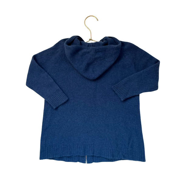 Makie Blue 100% Cashmere Hooded Zip-Up Cardigan Sweater - Size 6X