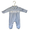 Mini La Mode Light Blue Smocked Stork Footed One-Piece - Size Newborn