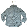 Janie and Jack Green Oxford Cloth Dino Print Button Down Shirt - Size 18-24 Mo