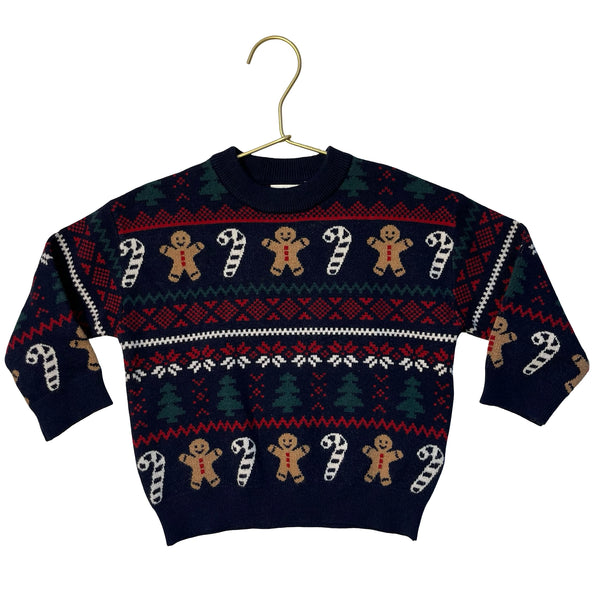 Zara Navy Christmas Pattern Sweater - Size 2