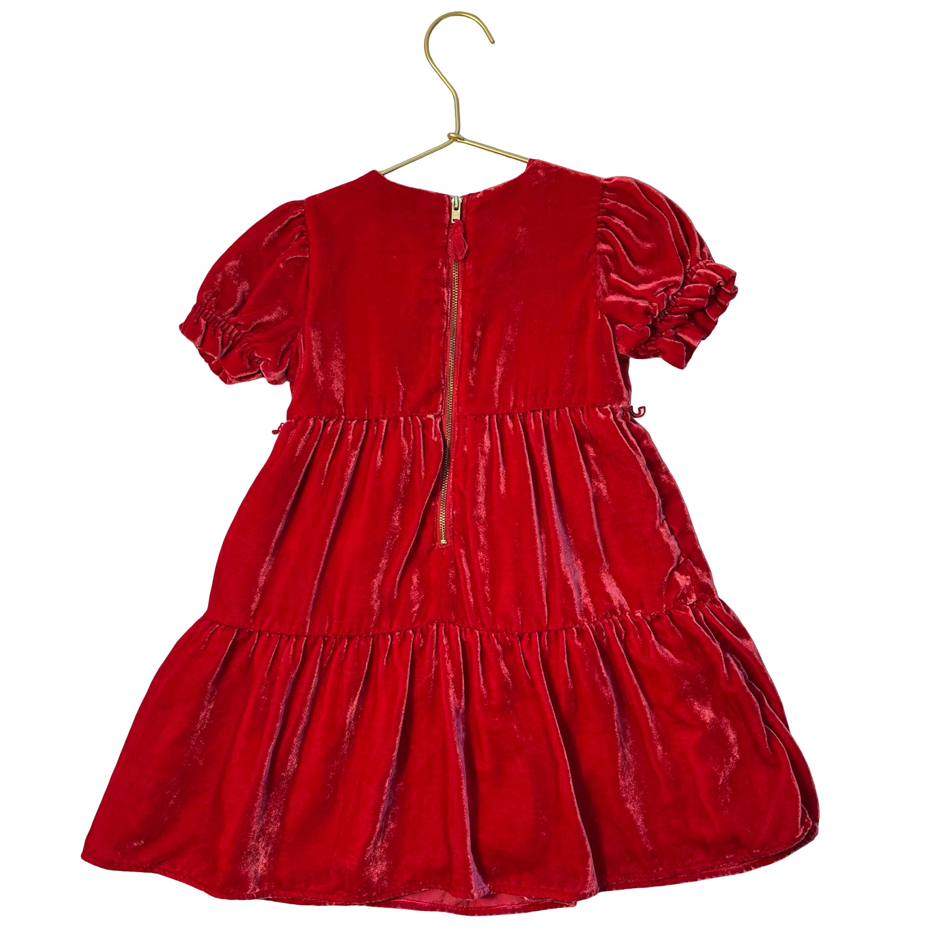 Crewcuts Red Crushed Velvet Dress - Size 4