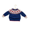 Mini Boden Blue, Red, Ivory, Gold Toy Soilder Fair Isle Sweater - Size 2-3Y