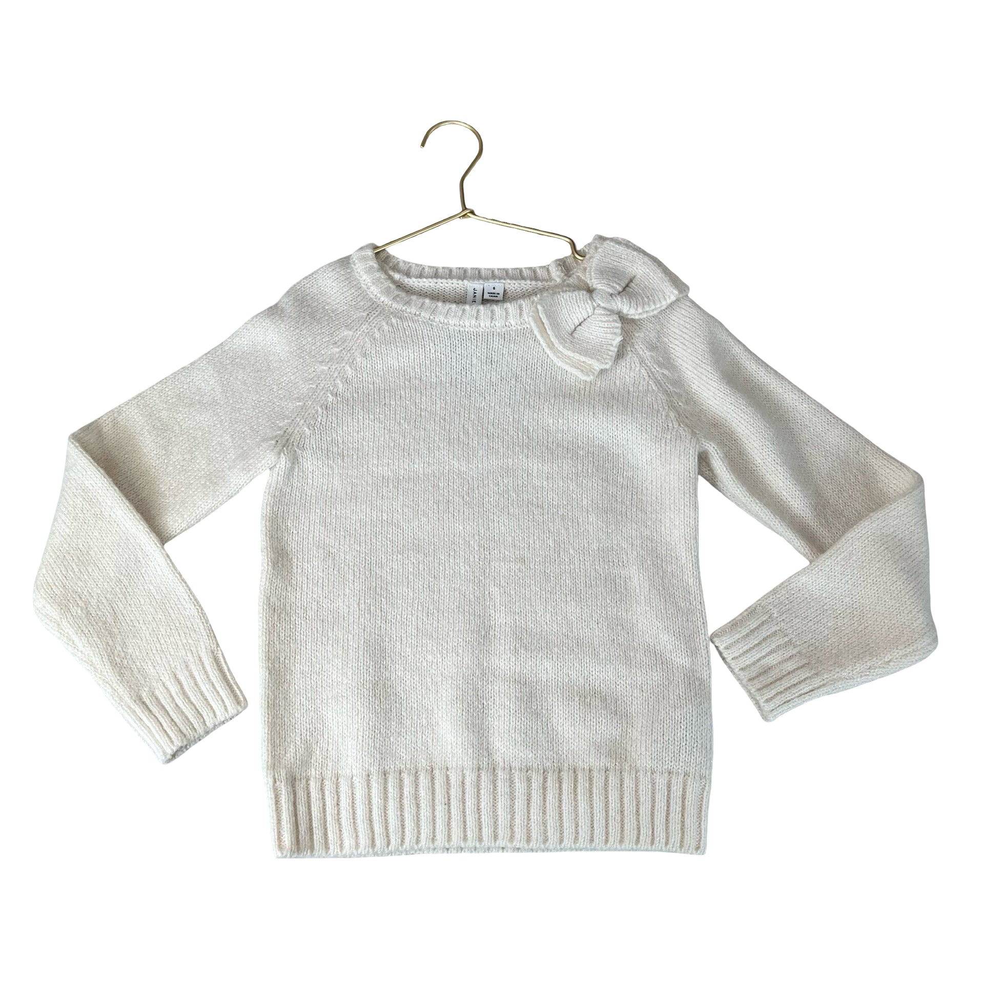 Janie and Jack Ivory Sparkle Sweater - Size 6