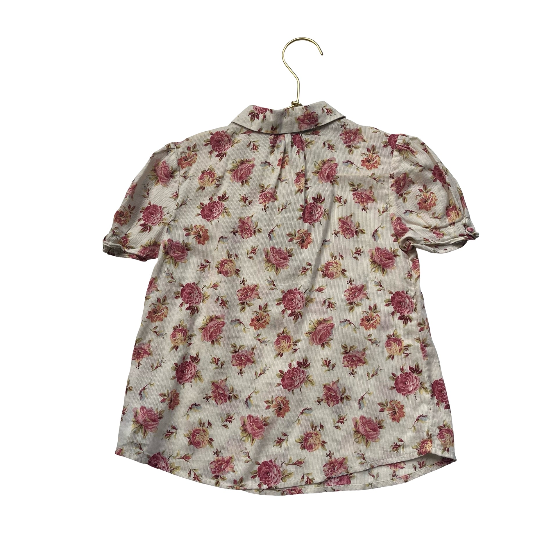 Ralph Lauren Ivory & Pink Floral Blouse - Size 6