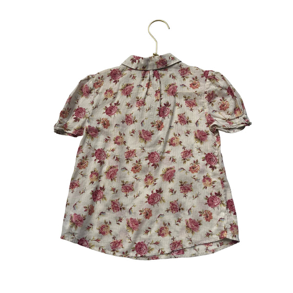 Ralph Lauren Ivory & Pink Floral Blouse - Size 6