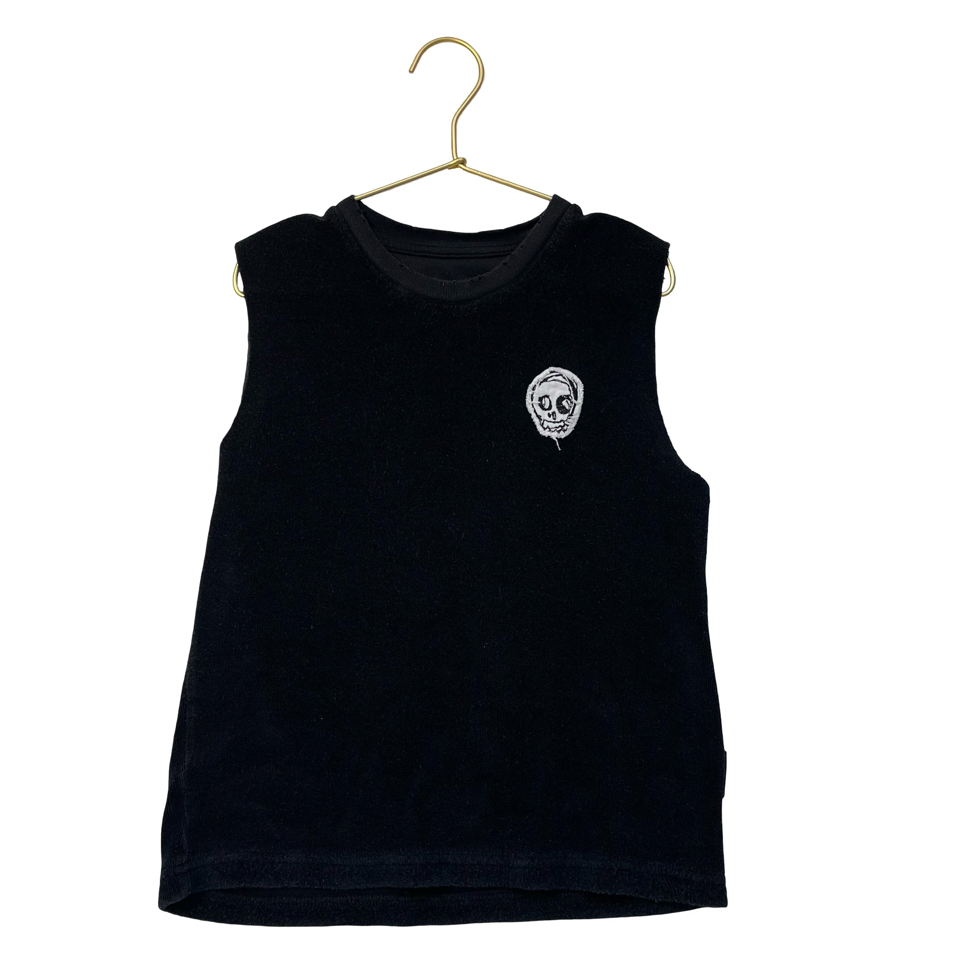 Nununu Black Terry Skull Patch Tank Top - Size 6-7