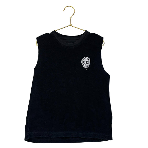 Nununu Black Terry Skull Patch Tank Top - Size 6-7